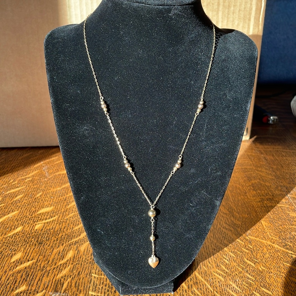 14kt gold filled heart drop necklace